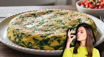 ¿Antojo saludable? Prueba esta tortilla de espinaca sin harina y llena de sabor