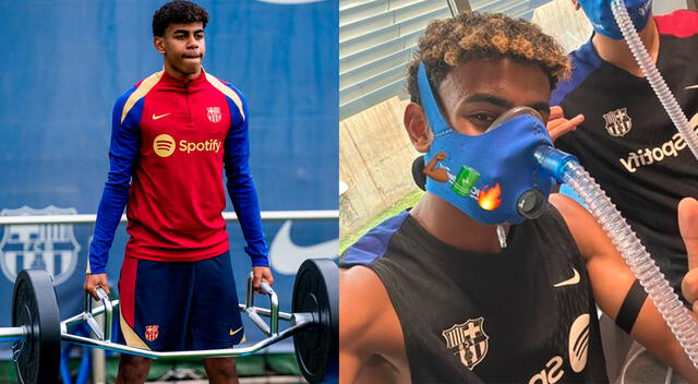 Lamine Yamal y sus compañeros incorporaron a su rutina el uso de máscaras de hipoxia.