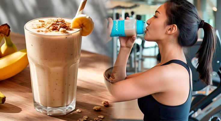 Cómo preparar un delicioso licuado de proteína con granola para ganar masa muscular.