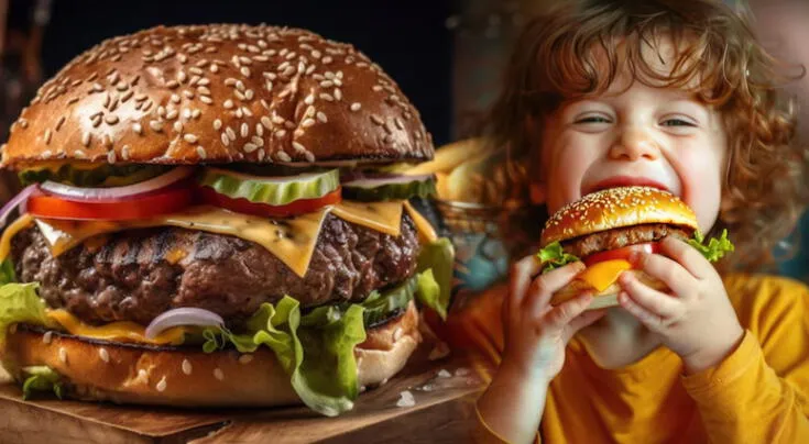 Hamburguesa casera rica en proteínas para los niños. Hamburguesa casera rica en proteínas para los niños.